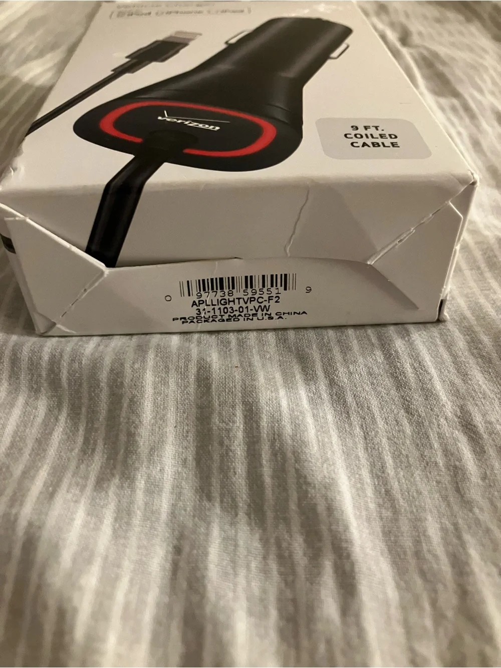 Verizon Black Vehicle Car Charger with 9 ft Coiled Cable